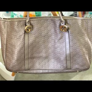 GUCCI Metallic Pale Purple Guccissima Handbag